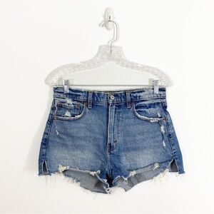 Abercrombie & Fitch 27/4 The Mom High Rise Jean‎ Shorts Distressed